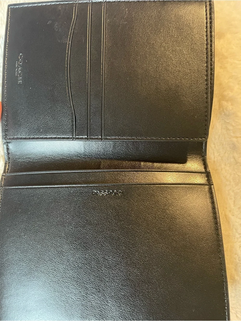 Coach Black & Gray Camo Passport Holder